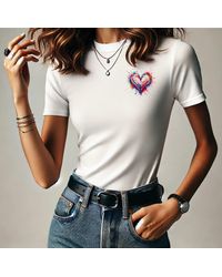 Rmk - Print- T-Shirt Kurzarm Love Liebe Herz Heart Rundhals aus 100% Baumwolle - Lyst