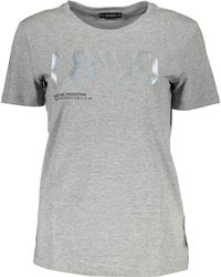 Guess - T-Shirt Grau mit Logodruck und Weitem - Lyst