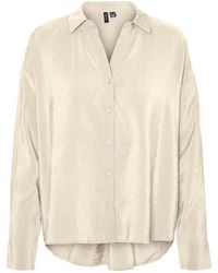 Vero Moda - Hemdbluse Oversize Hemd-Bluse VmQueeny Shirt V-Ausschnitt - Lyst