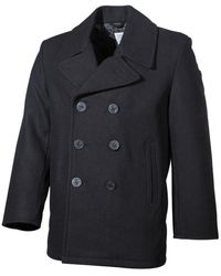 MFH - Outdoorjacke US Pea Coat, schwarz, mit schwarzen Knöpfen - Lyst