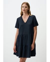 Jimmy Key - Lockere Passform Kurzärmlig V-Ausschnitt Leinen Minikleid - Lyst