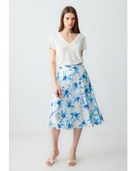 Jimmy Key - Minirock Relaxed Fit Midi-rok met hoge taille en bloemenmotief - Lyst