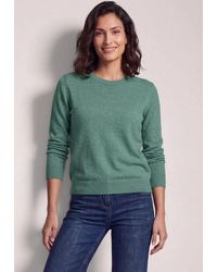 Cecil - Strickpullover Im Angenehmen Materialmix - Lyst
