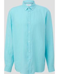 S.oliver - Kurzarmhemd Leinenhemd mit Button-Down-Kragen Garment Dye - Lyst