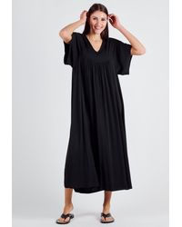Andijamo-Fashion - SOFT LINE Locker geschnittenes Maxikleid mit femininer Raffung - Lyst