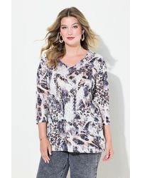 MIAMODA - T-Shirt Classic Fit Leo mit Glitzersteinchen - Lyst