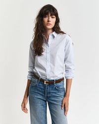GANT - Hemdbluse Reg Poplin Striped Shirt Mit Einer Kleinen Logostickerei Auf Der Brust - Lyst