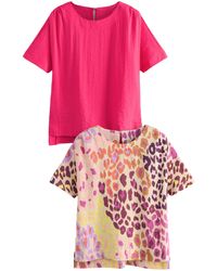 Next - Shirt Kastige T-Shirts aus Strukturstoff, 2er-Pack (2-tlg) - Lyst
