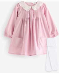 Next - Kleid & Leggings Babykleid mit Kragen aus Webstoff und Strumpfhose (2-tlg) - Lyst