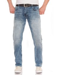 Miracle of Denim - Straight-Jeans M.O.D Thomas Comfort Rabick Blue - Lyst