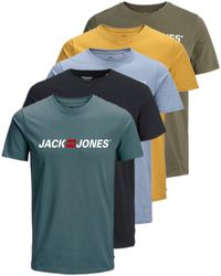 Jack & Jones - Print- Bedrucktes T-Shirt aus Baumwolle (5er-Pack) - Lyst