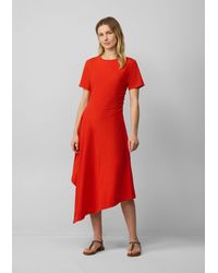 S.oliver - Maxikleid Tailliertes Midikleid mit Raffungen und asymmetrischem Rock Raffung - Lyst