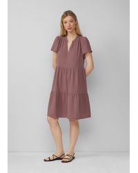 QS - Minikleid Volantkleid aus Musselin Raffung - Lyst