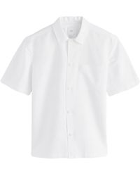 Next - Kurzarmhemd Kurzärmliges Hemd aus Baumwoll-Leinenmischung (1-tlg) - Lyst