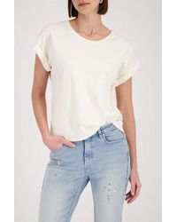 Monari - T-Shirt Shirt Basic Pima Regular Fit Mit Rückenfalte - Lyst
