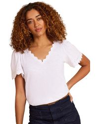 Love & Roses - V-Shirt T-Shirt Mit V-Ausschnitt, Regular (1-Tlg) - Lyst