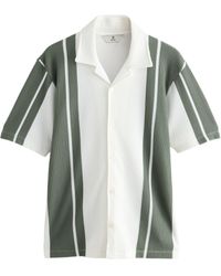 Next - Kurzarmhemd Texturiertes Jersey-Hemd mit Streifen (1-tlg) - Lyst