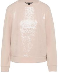 Comma, - Rundhalspullover Glamour (1-tlg) Viskosetop mit Pailletten - Lyst