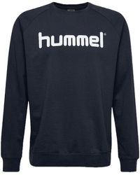 Hummel - Hoodie Logoprint Sport Sweatshirt Pullover mit Raglanärmel 7250 in Blau - Lyst