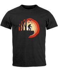Neverless - T-Shirt Wander-Motiv Trekking Aufdruck Printshirt Outdoor mit Print - Lyst