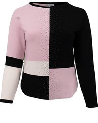 Passioni - Rollkragenpullover mit strukturiertem Strickdesign Rippenärmeln und Kragen - Lyst