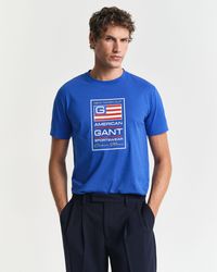GANT - Rundhalsshirt GRAPHIC SS T-SHIRT mit einem einzigartigen saisonalen -Grafikprint auf der Brust - Lyst
