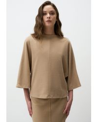 Jimmy Key - Blusentop Rundhalsausschnitt Fledermausärmel Basic Bluse - Lyst