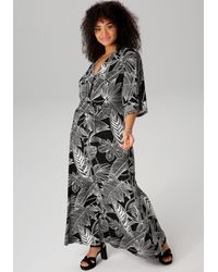 Aniston PLUS - Maxikleid mit bezaubernden, großflächigen Blättern bedruckt - Lyst