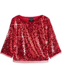 Next - Paillettenshirt Tüll-Oberteil mit 3/4-Ärmel (1-tlg) - Lyst