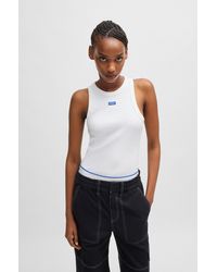 HUGO - Tanktop Easy Tank_B Rippware aus Baumwollmischung mit Elasthan - Lyst