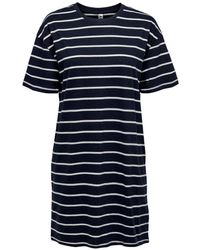 Jacqueline De Yong - Shirtkleid Lockeres Mini T-Shirt Kleid JDYLUCIA (lang, 1-tlg) 4184 in Dunkelblau - Lyst