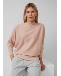 S.oliver - 3/4 Arm-Pullover Strickpullover Strickpullover Mit Fledermausärmeln Und Rippbündchen - Lyst