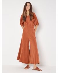Apricot - Palazzohose Linen Mix Palazzo Trousers, mit elastischem Bund - Lyst