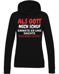 Youth Designz - Kapuzenpullover Als Gott mich Schuf - Lyst