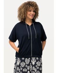 Ulla Popken - Sweatjacke Hoodie-Jacke Oversized Kapuze elastischer Saum - Lyst