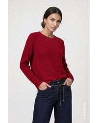 Monari - Strickpullover Pullover Basic Rippe Regular Fit Mit Rundhalsausschnitt - Lyst
