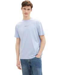 Tom Tailor - Rundhalsshirt mit Logo-Print und aus reiner Baumwolle - Lyst