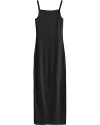 Next - Ägerkleid Geripptes Maxikleid mit schmalen Trägern (1-tlg) - Lyst