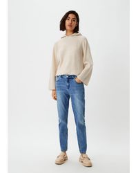 comma casual identity - Stoffhose Regular Fit: Slim leg-Denim mit Wascheffekt Label-Patch - Lyst