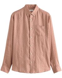 Next - Signature Langarmhemd mit Print aus 100 % Leinen (1-tlg) - Lyst