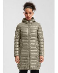 QS - Wintermantel Outdoor-Mantel Leicht Wattierter Steppmantel Mit Kapuze - Lyst