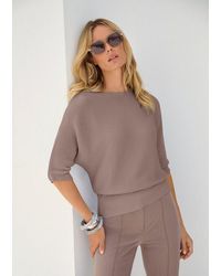 Madeleine - Strickpullover Rundhals-Pullover Mit Fledermausärmeln - Lyst