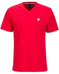 19V69 Italia by Versace - T- TONI Stylisches V-Ausschnitt Shirt aus Baumwolle mit Wappen-Logo - Lyst