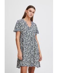 Ichi - Blusenkleid IHMARRAKECH AOP DR15 cooles Wickelkleid mit Print - Lyst