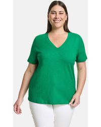 Samoon - Kurzarmshirt V-Shirt aus Bio-Baumwolle - Lyst