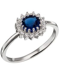 Firetti - Fingerring Schmuck Geschenk Silber 925 Silberring Ring Blau Royal Glitzernd, Mit Glasstein, Zirkonia (Synth) - Lyst