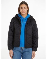 Tommy Hilfiger - Steppjacke TJW QUILTED TAPE HOOD PUFFER EXT mit Logostickerei - Lyst
