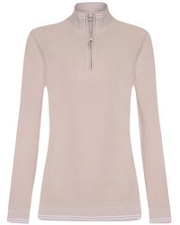 Felix Hardy - Stehkragenpullover Strickpullover Mit Halbem Reißverschluss - Lyst