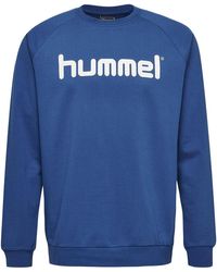 Hummel - Hoodie Logoprint Sport Sweatshirt Pullover mit Raglanärmel 7250 in Blau-2 - Lyst