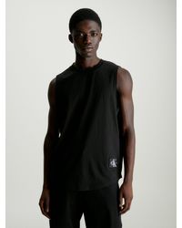Calvin Klein - T-Shirt MONOLOGO BADGE TANK mit Logopatch - Lyst